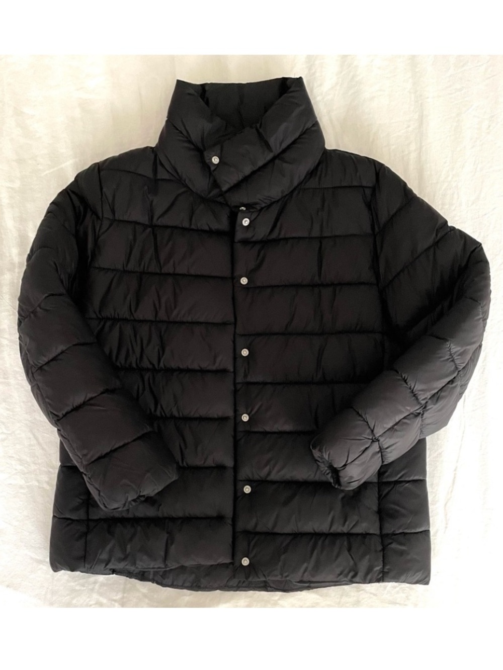 Mango Puffer Jacket Standup Collar Black Small
